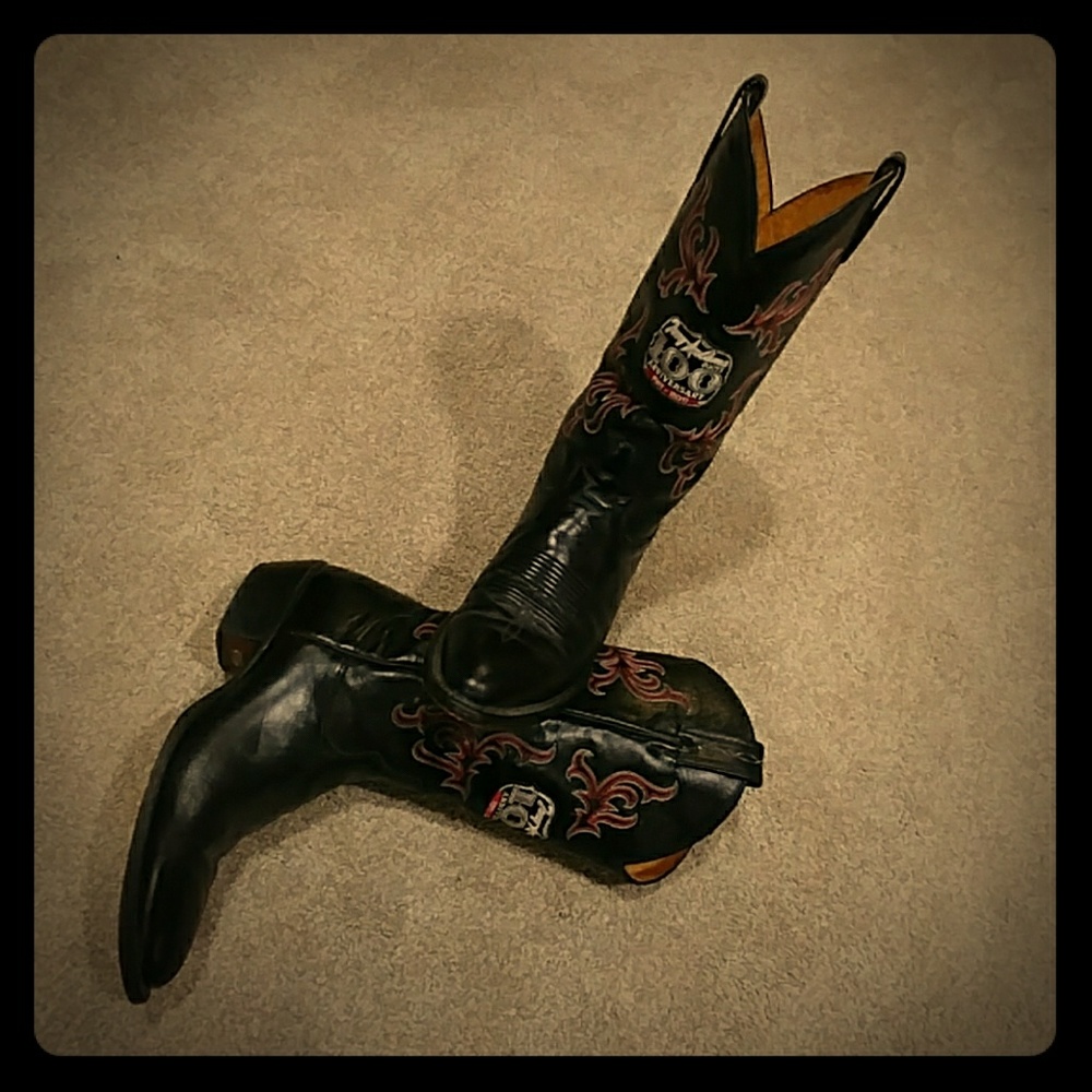 Tony Lama 100th Anniversary Black Leather Boots